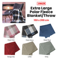 180GSM Extra Large Polar Fleece Throw Blanket 150 x 200cm Plaid Pink