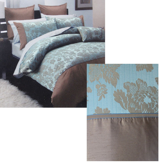 Regal Blue Polyester Cotton Jacquard Quilt Cover Set DOUBLE