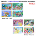 Disney Set of 4 Disney Cartoon Waterproof Placemats Princess