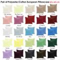 Pair Polyester Cotton European Pillowcases Plum