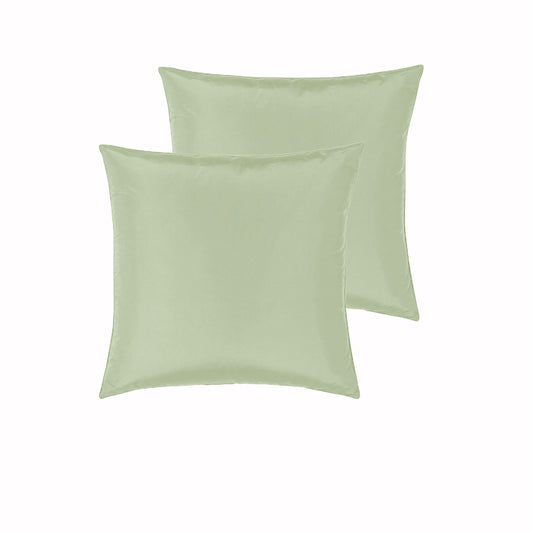 PepperMill Satin European Pillowcases Pair Moss Green