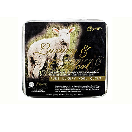 Easyrest 500GSM Winter Weight Australian Made Washable Wool Quilt SINGLE