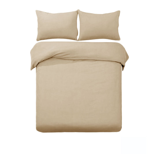 Designer Selection Ascot Embossed Quilt Cover Set Latte QUEEN