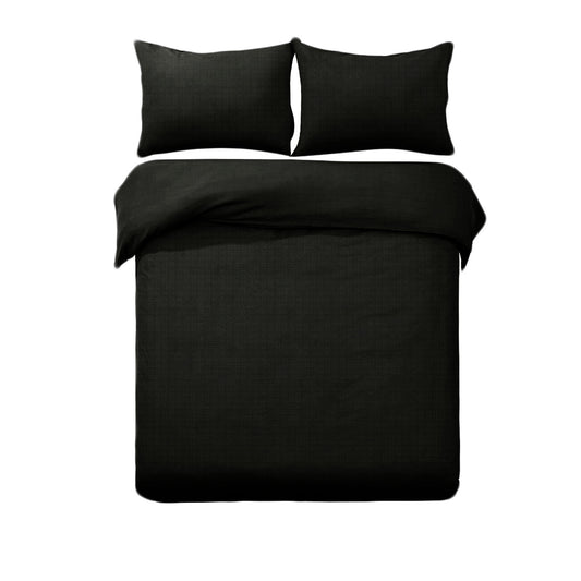 Designer Selection Denver Embossed Quilt Cover Set Black KING