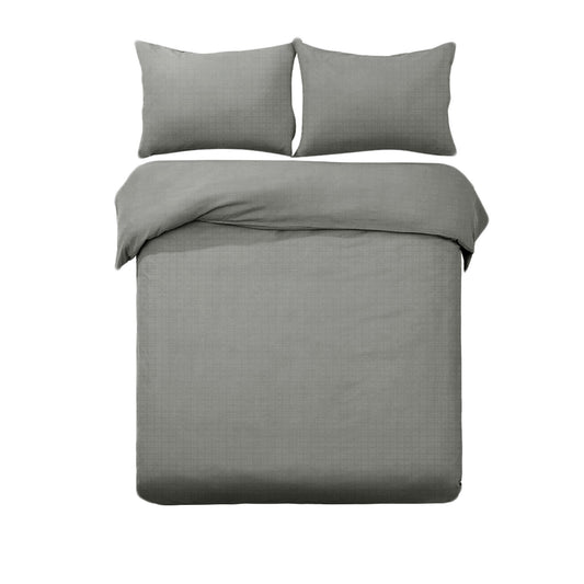 Designer Selection Denver Embossed Quilt Cover Set Grey KING