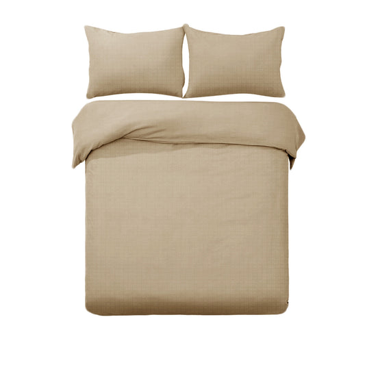 Designer Selection Denver Embossed Quilt Cover Set Latte KING