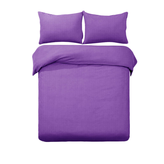 Designer Selection Denver Embossed Quilt Cover Set Purple KING