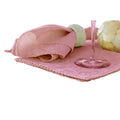 Set of 6 Damask Embossed Polyester Cotton Napkins Blossom Pink 40 x 40cm