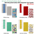 Home Oasis 3 Printed Cotton Tea Towels 50x70cm Birdie Mint