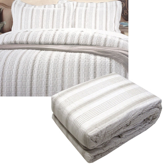 Brighton Road Regatta Stone Quilted Quilt Cover Set QUEEN