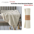 Little Gem Cream Australian Wool Bassinet Blanket 80 x 120 cm