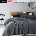 Laconia 400GSM Pure Wool Blanket Grey Double Bed