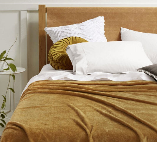 Accessorize Super Soft Blanket QUEEN/KING Gold Harmony