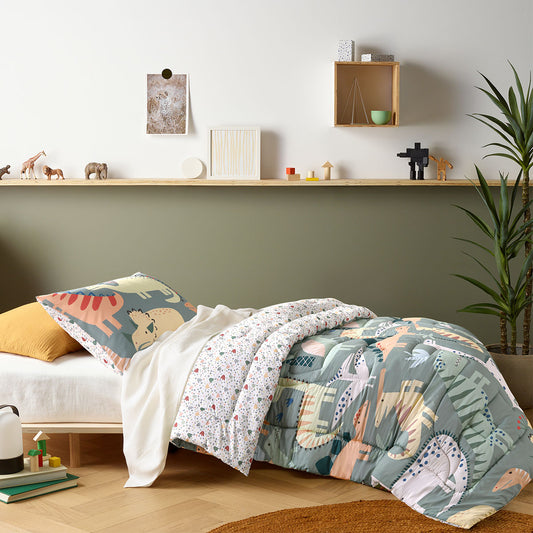 Happy Kids Dino Mania Green 2 Piece Comforter Set SINGLE