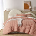Hugo Cotton Gauze Quilted Comforter Set 3 Piece Queen Clay