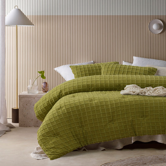 Vintage Design Homewares Parquet Cacti Green Comforter Set QUEEN