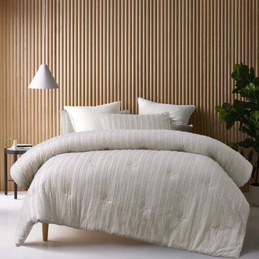 Vintage Design Homewares Reflections Natural 3 Piece Comforter Set QUEEN