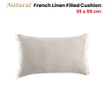 Vintage Design Homewares Natural French Linen Filled Cushion Oblong - 35cm x 55cm