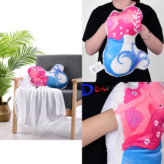 Happy Kids Mermaid Cushion Throw Pillow Cover Kids Gift