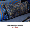 PIP Studio Tutti i Fiori Dark Blue Cotton Cover Oblong Cushion 35cm x 60cm