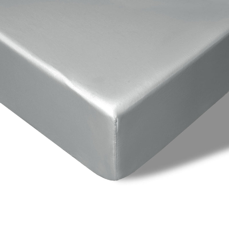Bamboo Cotton Fitted Sheet 400TC Grey King Bed 40cm Drop