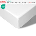 Accessorize 400TC White Bamboo Cotton Fitted Sheet 40cm Wall KING
