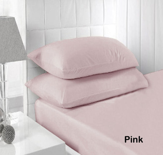 Accessorize 250TC Fitted Sheet Set Pink - KING