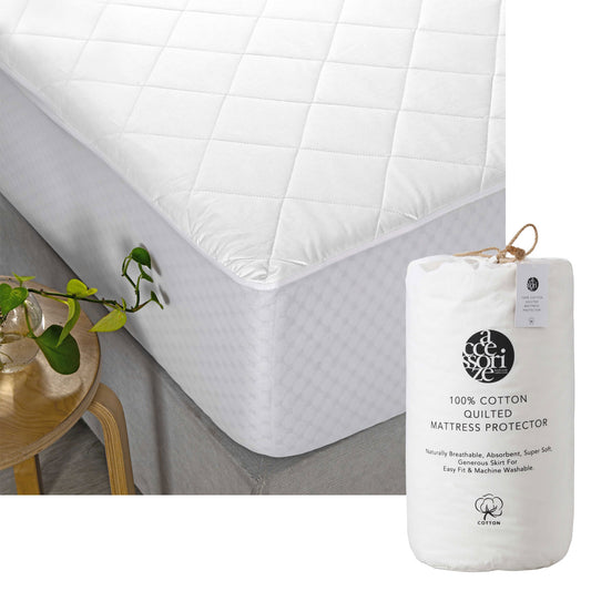 Accessorize Cotton Quilted Mattress Protector KING