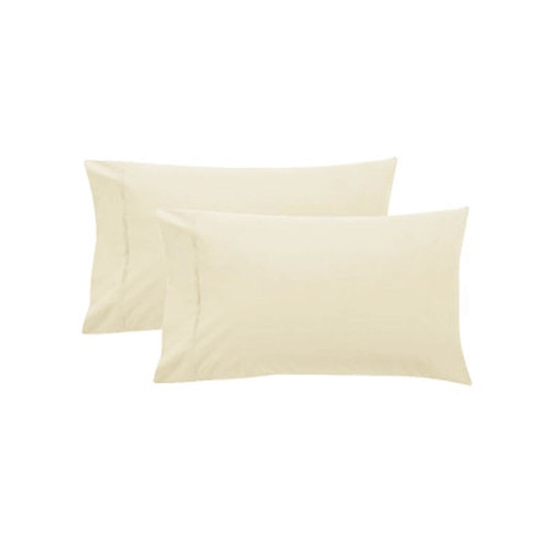 Pair Pure Cotton 250TC Standard Pillowcases Cream
