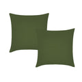 Pair Olive French Linen Pillowcases 65x65cm European