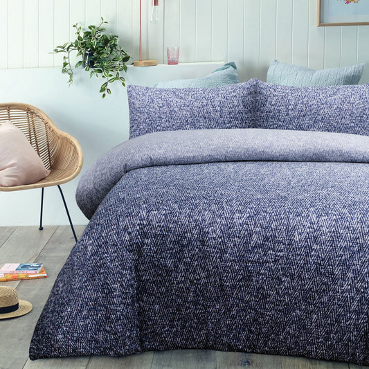 Big Sleep Andes Navy Quilt Cover Set QUEEN