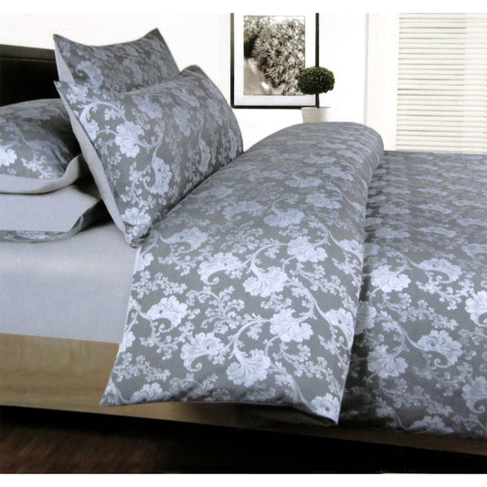 Accessorize Annabelle Grey Jacquard Quilt Cover Set DOUBLE