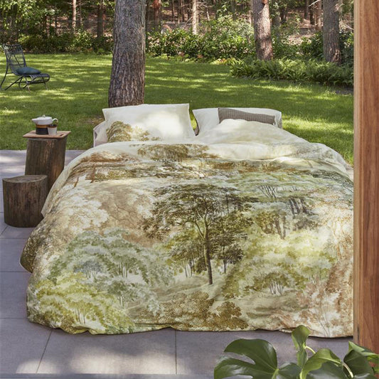 Bedding House Arcadia Green Cotton Sateen Quilt Cover Set QUEEN