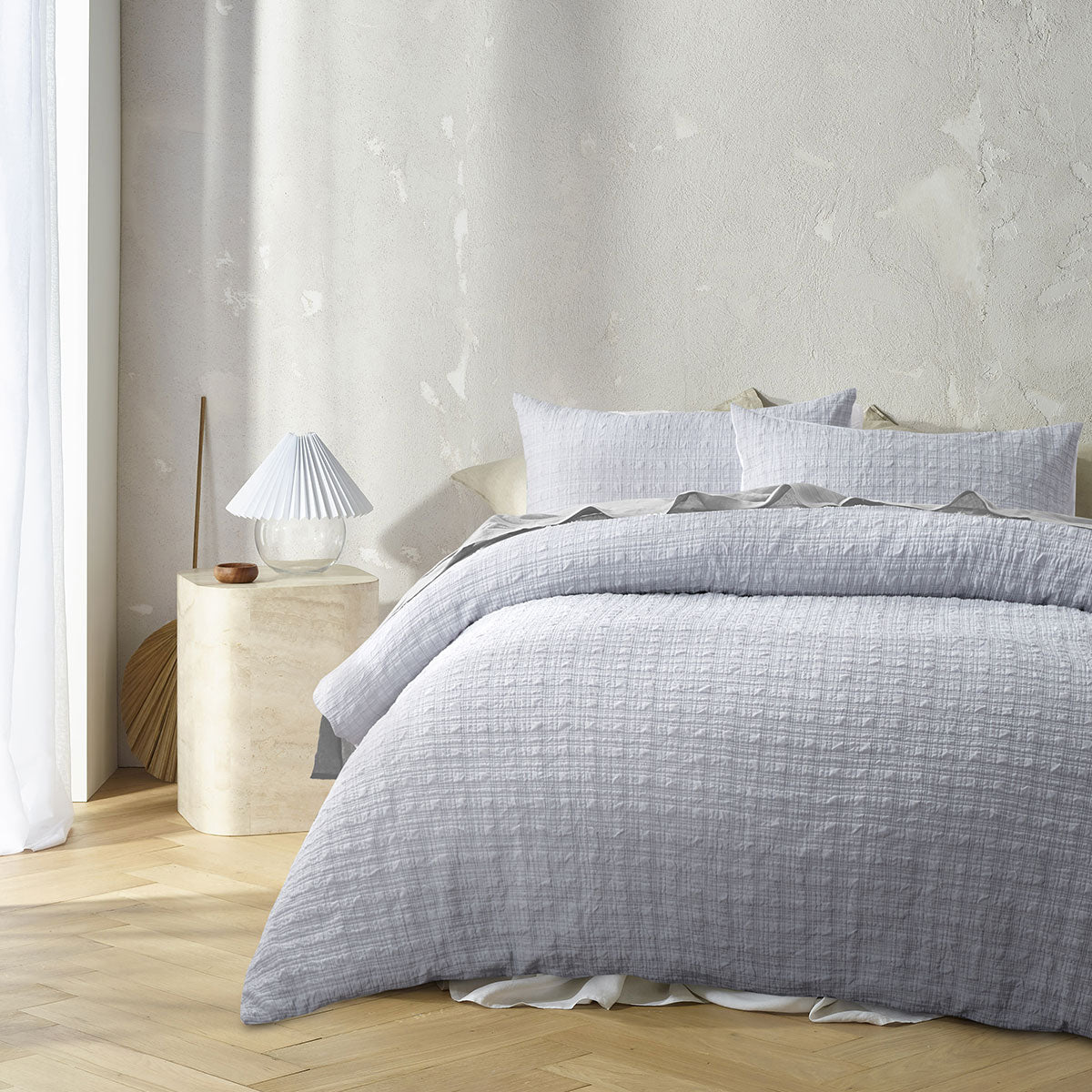 Accessorize Augusta Grey Ruched Quilt Cover Set King