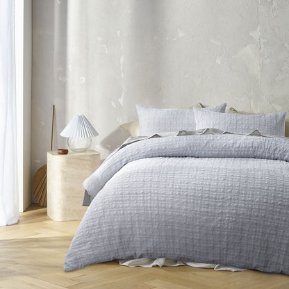 Accessorize Augusta Grey Ruched Quilt Cover Set King