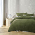 Accessorize Augusta Olive Crinkled Look Quilt Cover Set King