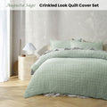 Accessorize Augusta Sage Crinkled Look Quilt Cover Set Double