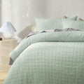 Accessorize Augusta Sage Crinkled Look Quilt Cover Set Double