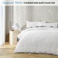 Accessorize Augusta White Ruched Quilt Cover Set Queen