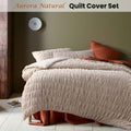 Aurora Natural Quilt Cover Set Double Bed Cotton