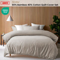 Accessorize Stone 400TC Bamboo Cotton Double Quilt Cover Set