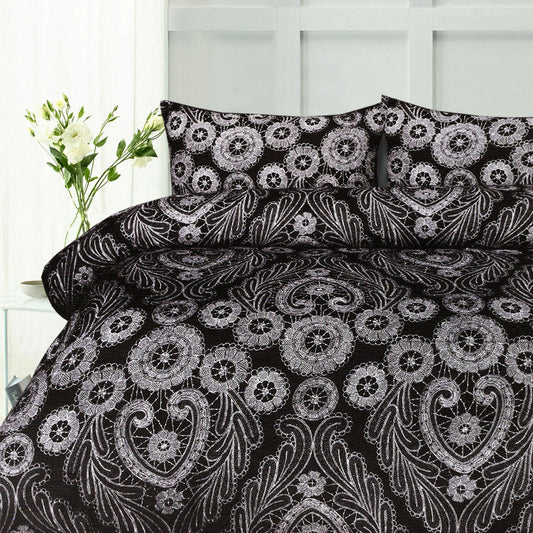 Big Sleep Batik Black Quilt Cover Set DOUBLE