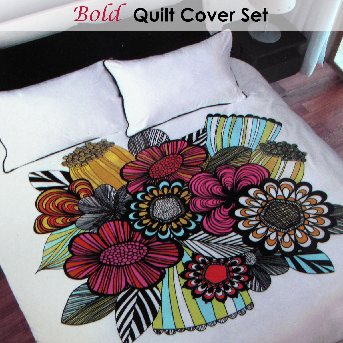 Accessorize Bold Colorful Quilt Cover Set Single