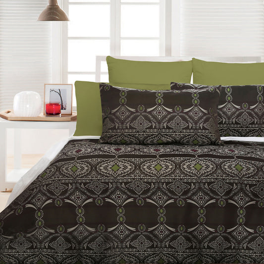 Accessorize Bosa Green Quilt Cover Set - KING