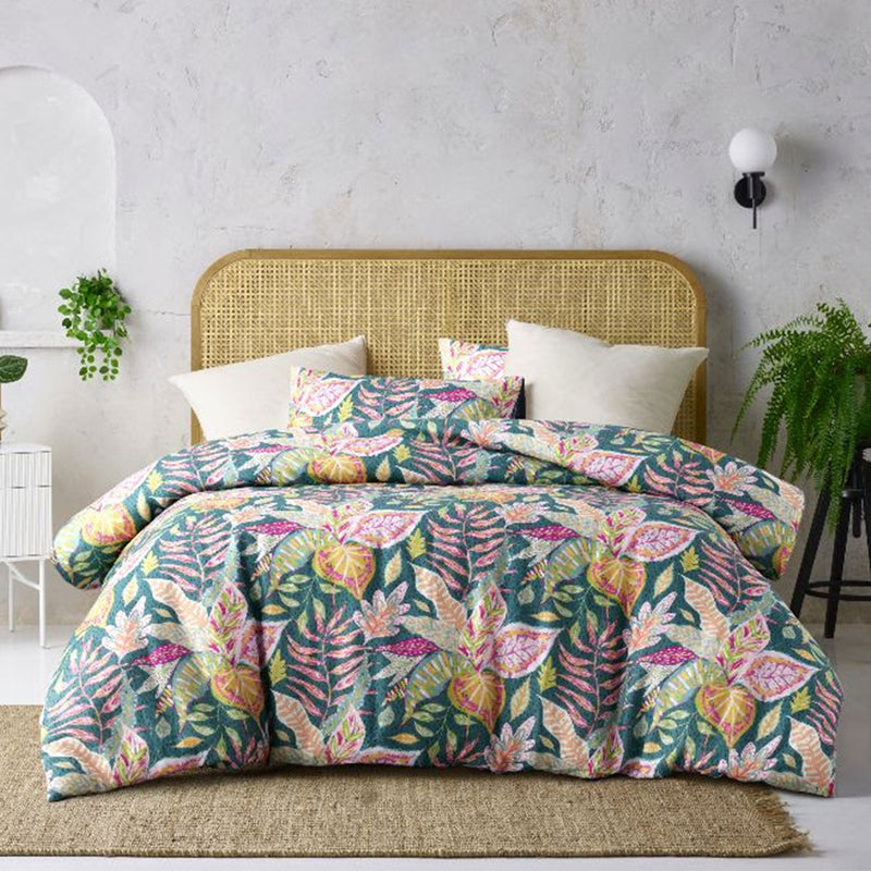 Betty Carmila Queen Quilt Cover Set Linen Cotton Printed
