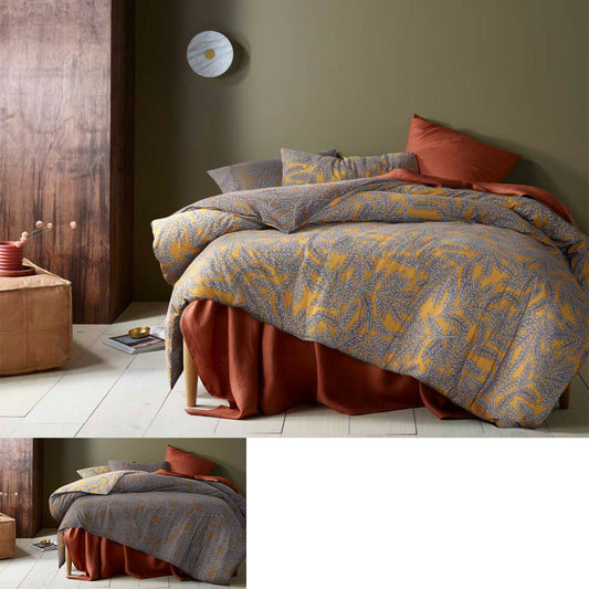 Accessorize Clove Washed Cotton Printed Reversible Quilt Cover Set KING