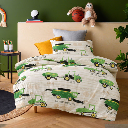 Happy Kids Country Harvest Washed Quilt Cover Set DOUBLE