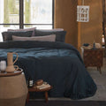 VTWonen Earth Dark Blue Quilt Cover Set QUEEN