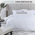 Riviera Maison Elowen White Cotton Quilt Cover Queen