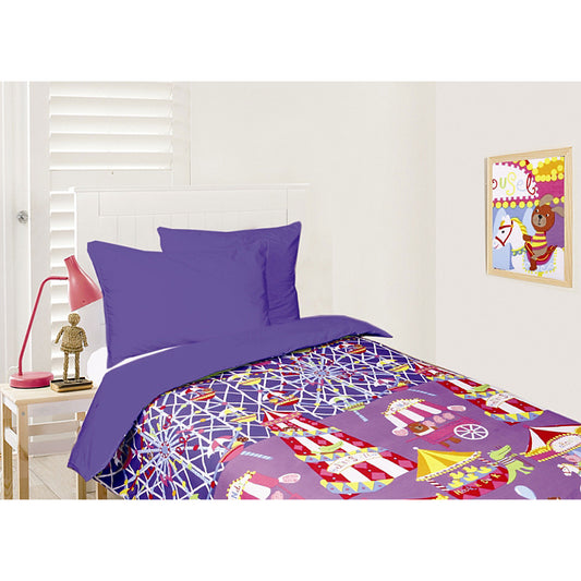 Happy Kids Glow in the Dark Quilt Cover Set Funfair Blue DOUBLE